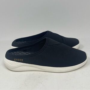 Crocs LiteRide Mule Womens 5 Black Neoprene Slip On Casual Comfort 205105